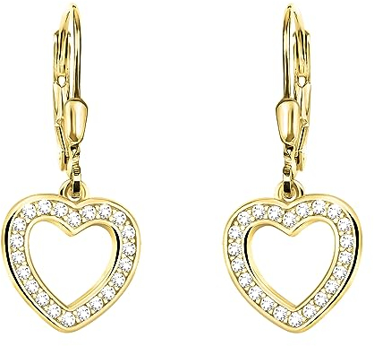 SOFIA MILANI - Damen Ohrringe 925 Silber - vergoldet/golden & mit Zirkonia Steinen - Herz Ohrhänger - E2247