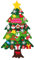 Filz Weihnachtsbaum, Filz Weihnachtsbaum für Kinder, DIY Filz-Weihnachtsbaum mit abnehmbaren Ornamenten, Home Tür Wand Weihnachten Dekoration (P5)