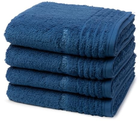 Vossen - Vienna Style Supersoft - 4 X Handtuch - Im Set - Baumwolle - extrem flauschig (50 X 100cm Deep Blue)