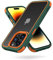 MobNano Funda iPhone 14 Pro Antigolpes Transparente Capa Silicona Bumper Case para iPhone 14 Pro 360 Grados Completa Protectora Funda - Verde/Naranja