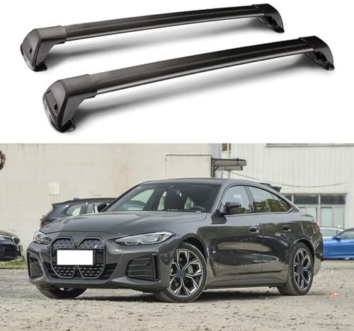 2 Stück Auto Relingträger Dachträger für BMW i4 Gran Coupe 2022 2023 2024, Aluminium Dachgepäckablage Schienen Querstangen Autodachgepäck, Auto Zubehör