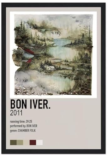 EVMILA Bon Iver Poster Dekorative Malerei Leinwand Wandkunst Wohnzimmer Poster Schlafzimmer Malerei,Wandkunst Bilddruck Moderne Familienzimmer Dekor 16x24inch(40x60cm)