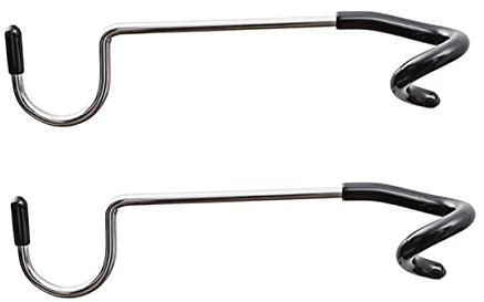 Kisangel 2 Pcs Stainless Steel Camping Light Hooks Tent Lamp Pole Hangers Black Pig Tail Multi-purpose Outdoor Hooks for Hanging Lights Camping Supplies