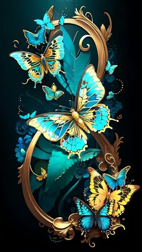 ZHUMUTO Diamond Painting Adulte Grand Format,40x70cm Peinture Diamant XXL Papillon A,Broderie Diamant Painting Kit Complet Adulte,Grande Taille Pour la Décoration