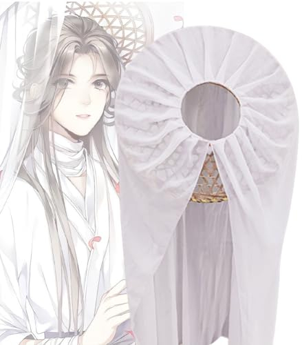 Tian Guan Ci Fu Xie Lian Cosplay Requisiten Bambus Hut Xie Lian konischer Hut mit Garn Traditionelle chinesische gewebte Mütze Cosplay Zubehör