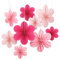 Paper Decorations 9PCS Fans Floral Backdrop Decor Hanging Wall Flower Pom Poms for Weddings Birthdays Baby Shower Spring Tea Party