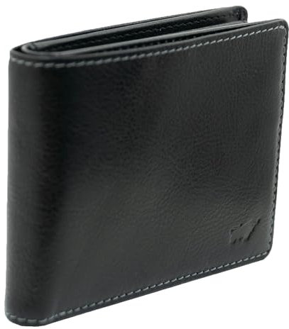 BRAUN BÜFFEL - Herren RFID Geldbörse Arezzo - 4 Kartenfächer und 4 Steckfächer aus echtem Rindleder Schlichtes Design - Edles Schwarz