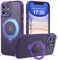 PuyaTeya Magnetic Stand for iPhone 11 Case, Compatible with Mag-Safe, Military Drop Protection, Anti-scratch/fingerprint Translucent Matte iPhone 11 Phone Case(Purple)