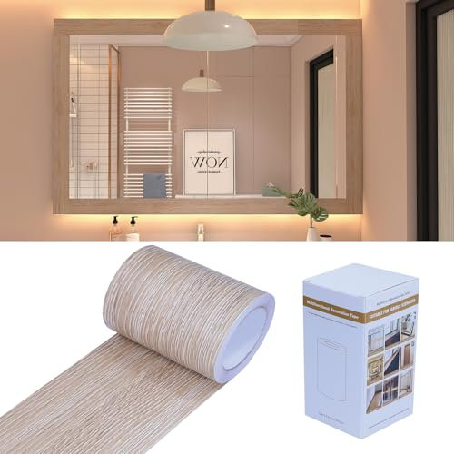 FEILAYS Holzoptik Klebeband, Realistische Holzmaserung Reparatur, Selbstklebend Holzmaserung Panzertape für Weichsockelleiste, Türen Bordüre, Wände Tapeten, Möbel, 15cm x 10m
