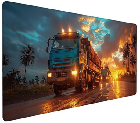 BEIJUYHU Tapis de Souris de Jeu Extra Large, Optimisé pour Les capteurs, Friction modérée, Tapis de Souris antidérapant, Accessoires de Jeu Mac et PC 1200 x 600 x 3 mm Coucher de Soleil Voiture 6 - P