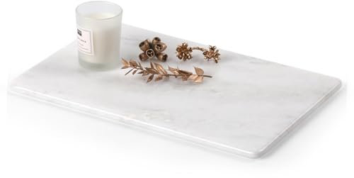 Cahzfie Luxuriöse Afrika Naturmarmor Badezimmer Tablett, Marmortablett, Kerzentablett, Schmuckablage, Deko Tablett für Küchenspüle, Badezimmer, Arbeitsplatte, Schwämme, Kosmetik (Namib Fantasy)