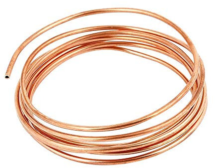 Tubo de cobre de 5/16 pulgadas de diámetro, 4 m, tubo de latón suave para aire acondicionado, refrigerante, gas, compatible con R410A