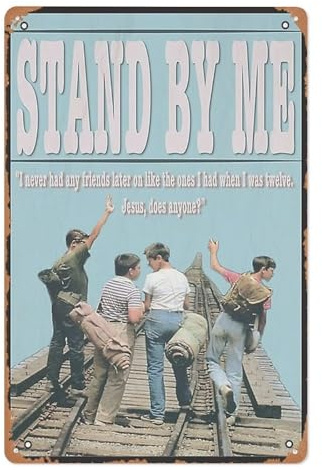 Metallschild „Stand By Me, Blechposter, 30,5 x 20,3 cm