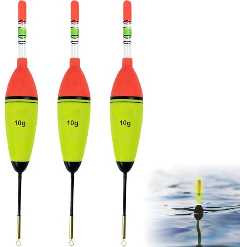Wxinsheng Angeln Bobber Float,3 Stück 10g Angelposen Nacht-Angeln Posen Angeln Schwimmer,Leuchtend Angeln Schwimmt Posen Set,Angelposen und Bobbern,Angelposen Nacht-Angeln