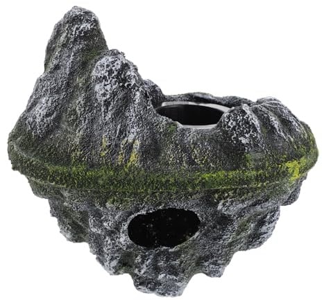 ibasenice Aquarium Floating Island Decoration Floating Betta Tunnel Fish Tank Hideout Cave Shrimp Tank Decor Ornament for Betta Shrimp Hermit Crabs Home Office