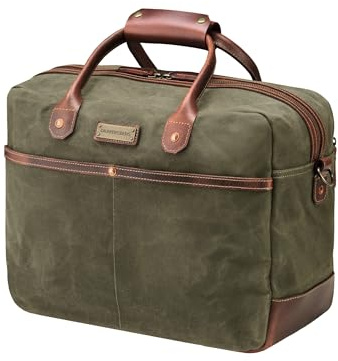DRAKENSBERG 48h Reise-Aktentasche Mason, Canvas-Leder, 17 Laptopfach | 22L, gewachst, wasserabweisend, Leder, Herren, Business, Trolley-Strap