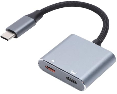 MENDUNER AR-Brillen-Konverter-Ladeadapter, USB C auf AR-Brillen-Adapter, 4K 60 Hz Dual-Port mit Schnellladung für XREAL Air 2 Pro RayNeo Pro Ari Switch Steam Deck ROG Ally