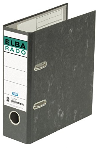 Elba Recycling-Ordner A5, Rado Wolkenmarmor, 7,5 cm breit, schwarz, 1 Stück