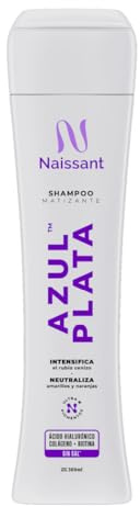 NAISSANT Shampoo Matizante AZUL PLATA | Pigmentos de ultra alta pureza | Neutraliza los tonos anaranjados y cobrizos | Ácido hialurónico, colágeno y biotina | 300ml