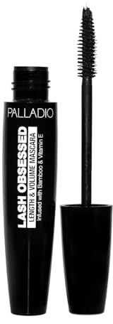 Palladio Lash Obsessed Mascara, Extreme Definition Lengthening Mascara, Amplifies Volume & Fullness, Evenly Coats Lashes, Lucious Length, Natural lengthening, No Smudging, All Day Wear, Black