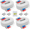 ANNKE 4 Pack 30M/100 ft All-in-One Video Power Cables, BNC Extension Surveillance Camera Cables for CCTV Security DVR System Installation, BNC RCA Connector and 100pcs Cable Clips Included-White