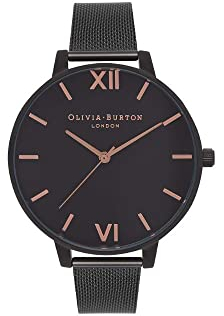 Olivia Burton Analogue Quartz Watch for Women After Dark Collection with Black Stainless Steel Mesh Bracelet - OB15BD83