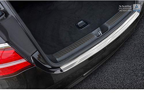 Avisa Spiegelschwarz Edelstahl Heckstoßstangenschutz kompatibel mit Skoda Karoq 2017-2022 'Ribs'