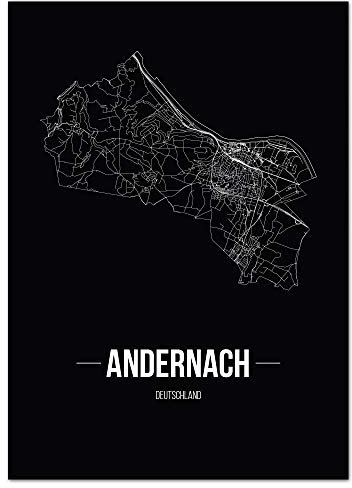 JUNIWORDS Stadtposter - Wähle Deine Stadt - Andernach - 40 x 60 cm Poster - Schrift B - Schwarz