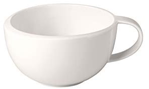 Villeroy & Boch - Taza de café NewMoon, taza decorativa y elegante para la hora del café de porcelana premium, apta para lavavajillas, blanca, 190 ml