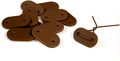 Simon & Co -Lot de 26- Fixation pour canisse et Brise-Vue - Couleur Marron - avec fil résistant - en Bonus une petite étiquette en bamboo pour étiqueter vos plantes !