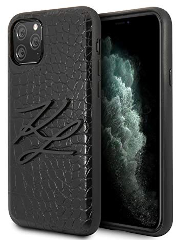 KARL LAGERFELD Croco Hülle KLHCN58CRKBK für iPhone 11 Pro schwarz
