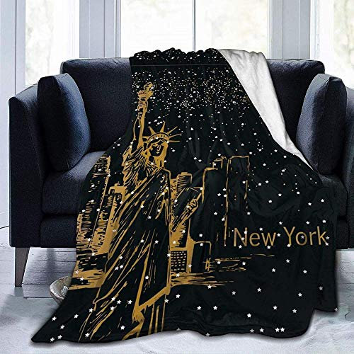 YuLiZP Decke Wohn Kuscheldecken New York Mit Sternen Flauschige Decke Ganzjährig Leicht Und Weich Bequeme Wohnkultur Decke Bett Sofa Stuhl Geeignet Für Erwachsene Und Kinder-80X60 Inch