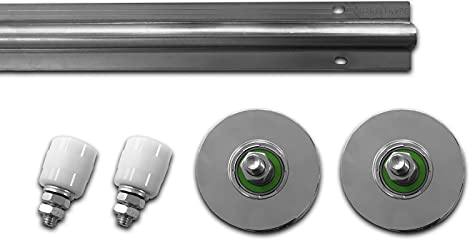 Komplett Set Bodenlaufschiene Laufschiene Schiebetor verzinkt inkl Zubehör (6m, Ø80mm Bodenlaufrolle, 1 Paar Führungsrolle)