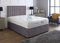 Comfy Deluxe LTD Velvetto Ottoman Gas Lift Divan Bed With Vertical Lined Headboard | Foot Lift Open Ottoman Bed | Base And Headboard Only (Grey, 4FT6 Double)