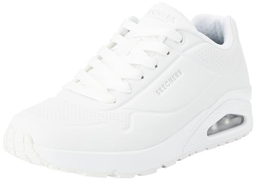 Skechers Men's Uno Stand on Air Sneaker, White Durabuck Mesh, 6.5 UK