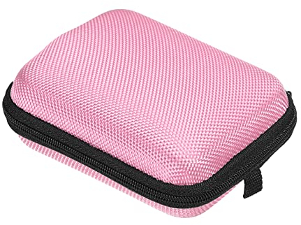 PATIKIL Portable Storage Carrying Bag Shockproof Pink 4.17 x 3.15 x 1.38 Inch for Earbuds USB Cable Hard Drive