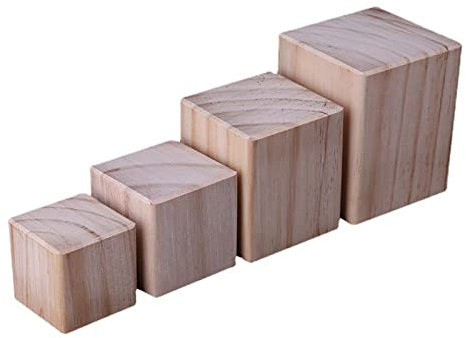 Jolan Quadratische Möbelbeine,4 Stück Holz Tischbeine,Sofa Schreibtisch Schrank Esstisch Couchtisch Unterstützung Möbelfüsse,Möbelfüße,Um Die Höhe Der Möbel,Tischfüße,Wood-3×3×3cm