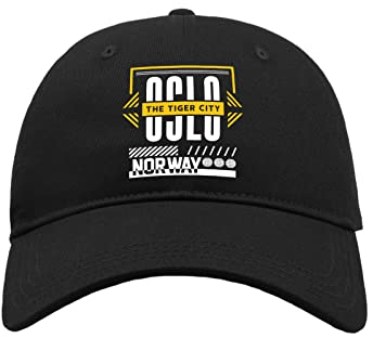 Maikomanija Oslo Norway Capital City Baumwolle Curved Visier Baseball Cap Dad Hat Unisex Sport Bequemes Top, Schwarz , One size