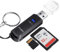 SD Kartenleser, 2 in 1 Micro SD Adapter USB 3.0 Highspeed Kartenlesegerät Tragbar USB Card Reader für SD, MMC, Micro SD, TF, SDXC, SDHC, Micro SDHC, Micro SDXC usw