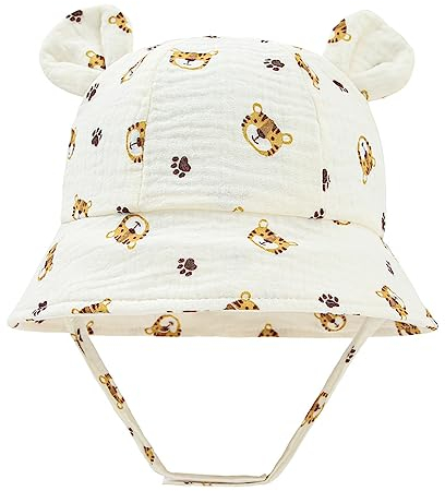 LIUPUUDLY Baby Sonnenhut UV-Schutz Super Süßer Baumwolle Baby Jungen Mädchen Strandhut Fischerhut Sommerhut mit Ohren (J)