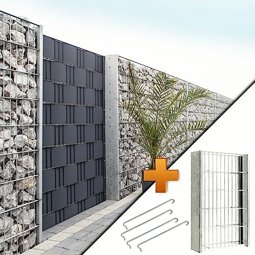 auf-mass24 Gabionenzaun C-LINE RAL7016 Anthrazit Stabmatte Schmuckzaun Steingabione Vorgarten Zäune Matten Zaun Draht Gitterzaun Metallzaun Steinzaun (25, 1.03)