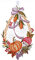 Plauener Spitze Fensterbild Herbst Herbstfrüchte 31 cm Fensterdekoration Halloween Spitzenbild Fensterschmuck Mehrfarbig mit Saugnapf