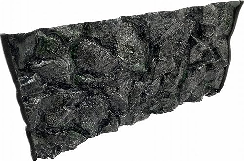 PLASTIKO - Aquarium Hintergrund 3D I Rückwänd 150x60 cm I Leicht zu Montieren und Reinigen I Keine Verklebung Erforderlich I Sicher für Tiere I Grau mit einem Muster aus Hohen Steinen
