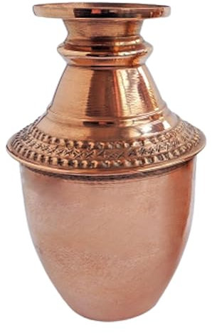 Himalayan Craft Pure Copper Water Pot Kalash Lota for Pooja Hindu Prayer 9 IN Kalash Arti Pot Traditional Water Decorative Display Ghada Carved Kalash Handmade In Nepal