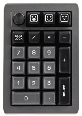 EPOMAKER EK21 VIA Dichtung Nummernblock, Dreifach-Modus Hot Swappable Mechanische Numerische Tastatur, mit Poron Schaum, Programmierbar für Win/Mac (Black, Gateron Pro Yellow)