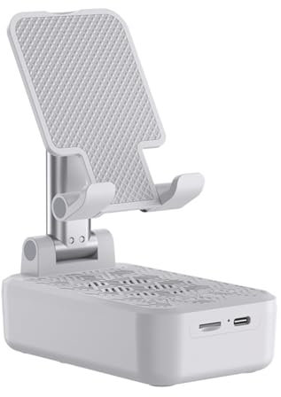 SUJOSAJU Cell Phone Stand with Wireless Bluetooth Speaker Phone Holder with Wireless Speaker 2-in-1 Foldable Adjustable Cell Phone Speaker, Anti-Slip Phone Holder for Desk