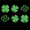 Glitzerdeals Bügelbilder Glitzer Kleeblätter Glitter Kleeblatt Set hellgrün Aufbügler für Textilien Karneval Kostüm Kleeblatt Bügelflicken Glücksblatt Fasching Patch zum Aufbügeln Kleeblatt