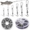 Annyswit 100/200 Pcs Fishing Swivels and Clips, Swivels Fishing Tackle 6# 7# 8# 10# 12# 14#, Sea Fishing Rolling Swivels for Quick Change Swivels Fishing Connecting Fishing Hook&Line (6Sizes)