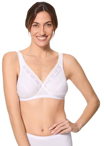 Playtex Pack of 2 Women Cotton Wireless Bras x2, White, 38C