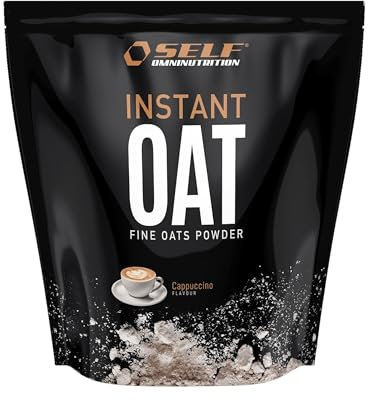 Self Omninutrition - INSTANT OAT farina d'avena proteica istantanea 1kg aromatizzata senza zucchero senza glutine e senza lattosio (1 kg (Confezione da 1), Cappuccino)